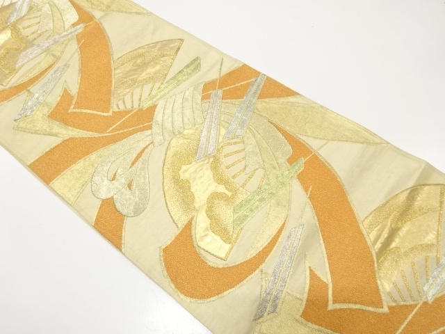 JAPANESE KIMONO / ANTIQUE FUKURO OBI / SILK / WOVEN NOSHI PATTERN